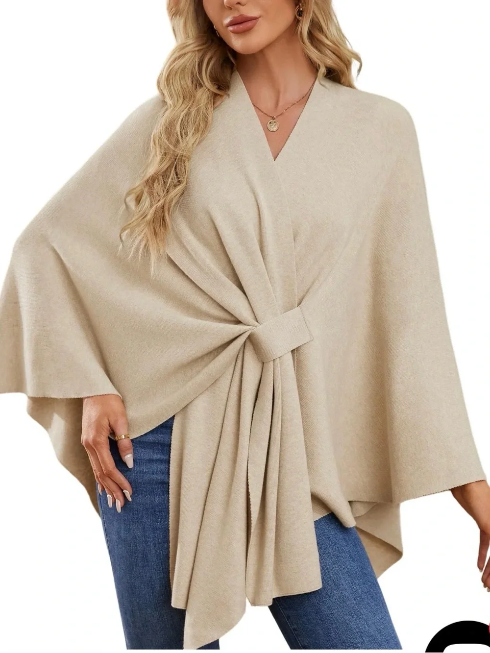 Puli Crean Open-Front Draped Wrap Cardigan